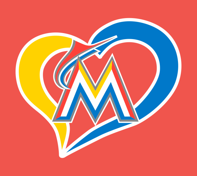 Miami Marlins Heart Logo vinyl decal